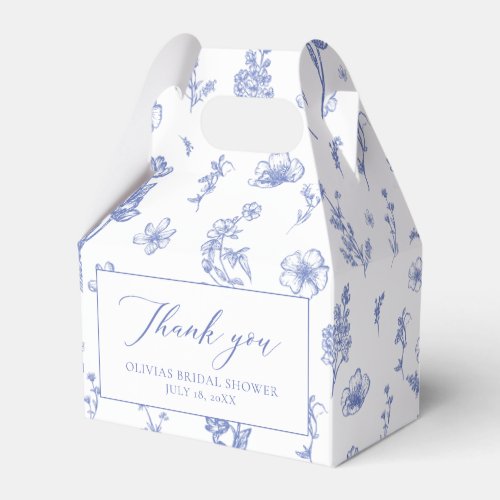 Elegant Vintage Blue Chinoiserie Bridal Shower Favor Boxes