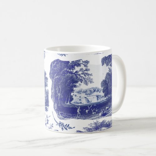 Elegant Vintage Blue English Country Pastoral Coffee Mug