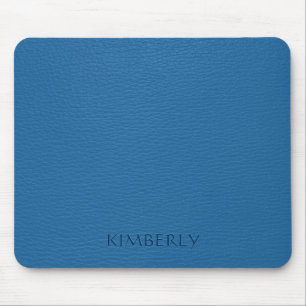 Elegant Vintage Blue Faux Leather 2 Mouse Pad