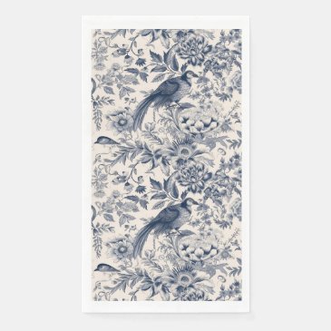 Elegant Vintage Blue Floral Toile Fleurie 