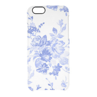 Elegant Vintage Blue Floral Clear iPhone 6/6S Case
