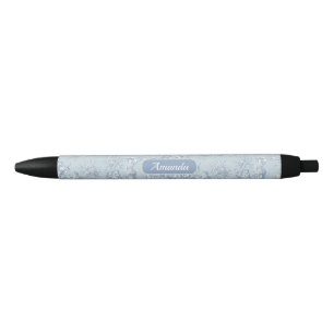 Elegant vintage blue grey toile de jouy pen