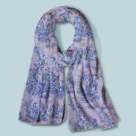 Elegant vintage blue purple  toile de jouy scarf<br><div class="desc">Vintage retro blue purple toile de jouy Scarf. Enhance your wardrobe with the timeless elegance of toile de jouy vintage designs, inspired by the exquisite patterns of french hot pink scenes. These sophisticated Toile prints are an all time rage at the moment, beautiful designs that bring natural beauty and charm....</div>