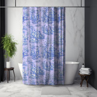 Elegant vintage blue purple toile de jouy