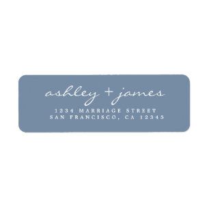 Elegant Vintage Blue Return Address Label