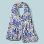 Elegant vintage blue toile de jouy scarf<br><div class="desc">Vintage retro blue toile de jouy Scarf. Enhance your wardrobe with the timeless elegance of toile de jouy vintage designs, inspired by the exquisite patterns of french hot pink scenes. These sophisticated Toile prints are an all time rage at the moment, beautiful designs that bring natural beauty and charm. This...</div>