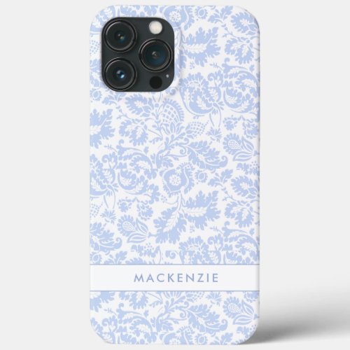 Elegant Vintage Blue Venetian Floral Botanical iPhone 13 Pro Max Case