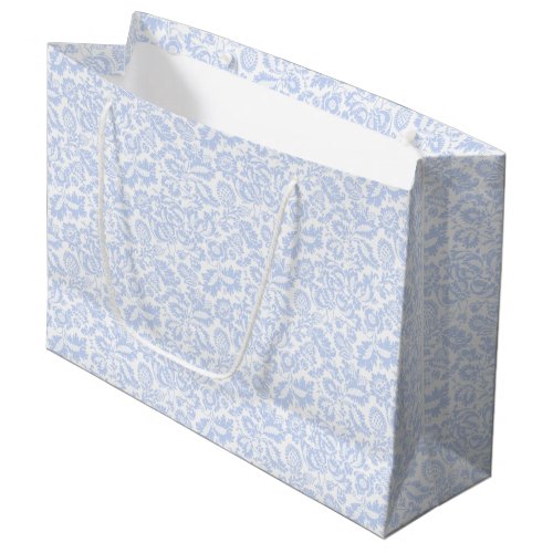 Elegant Vintage Blue Venetian Floral Botanical Large Gift Bag