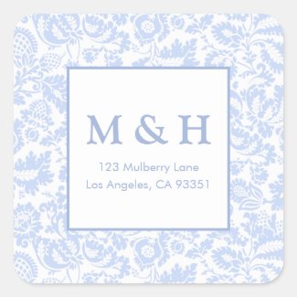 Elegant Vintage Blue Venetian Floral Botanical