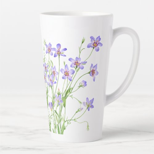 Elegant Vintage Blue Wildflowers Large Latte Mug