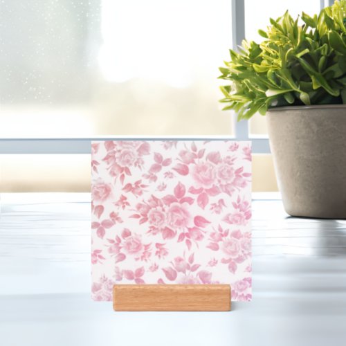 Elegant vintage blush pink botanical Photo Stands