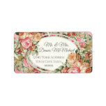 Elegant Vintage Blush Roses Floral Return Address Label