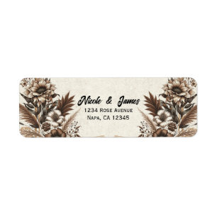 Elegant Vintage Bohemian Floral Wedding  Label