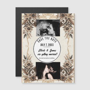 Elegant Vintage Bohemian Floral Wedding Save Date