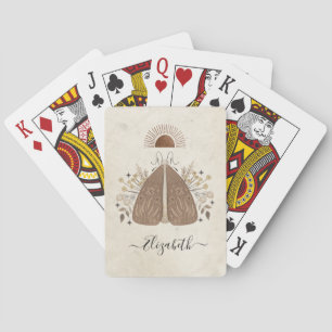 Elegant Vintage Bohemian Moth Butterfly Poker Cards