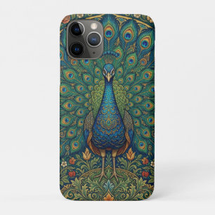 Elegant vintage bohemian peacock design iPhone 11 pro case