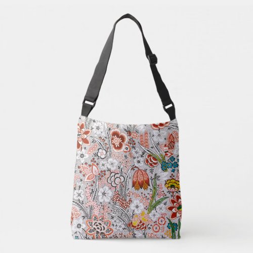 Elegant Vintage Boho Abstract Floral Artwork  Crossbody Bag