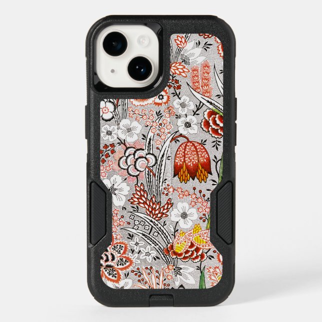 Elegant Vintage Boho Abstract Floral Artwork | Otterbox iPhone Case (Back)