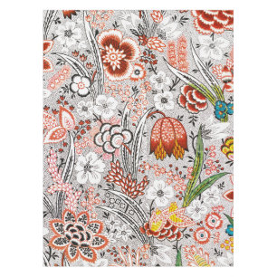 Elegant Vintage Boho Abstract Floral Artwork   Tablecloth