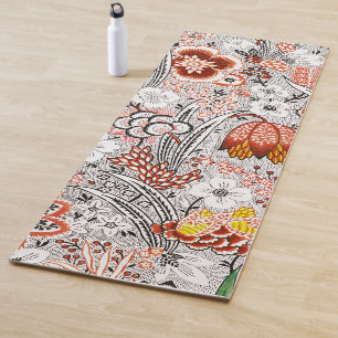 Elegant Vintage Boho Abstract Floral Artwork   Yog Yoga Mat
