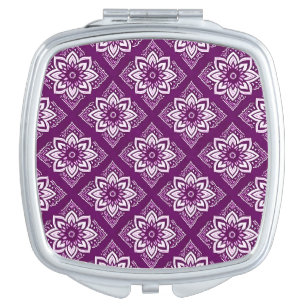 Elegant Vintage Boho Floral Pattern Compact Mirror