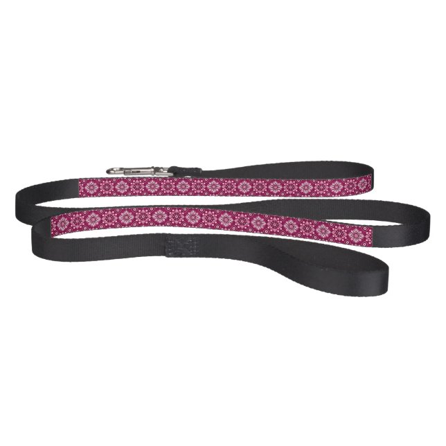 Elegant Vintage Boho Floral Pattern Dog Leash (Full)
