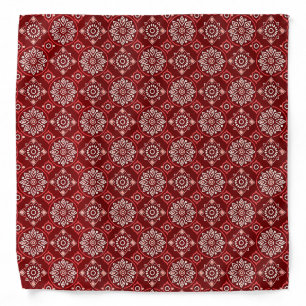 Elegant Vintage Boho Geometric Floral Pattern Bandana