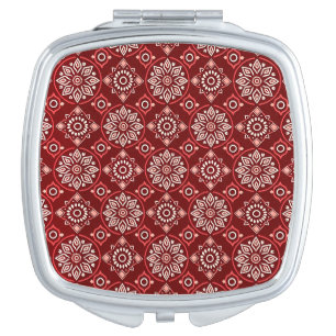 Elegant Vintage Boho Geometric Floral Pattern Compact Mirror