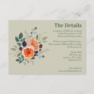 Elegant Vintage Boho Red Orange Grey Enclosure Card