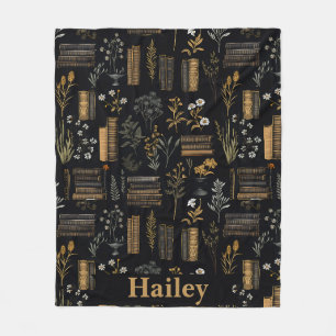 Elegant Vintage Book Design - Dark Academia Fleece Blanket