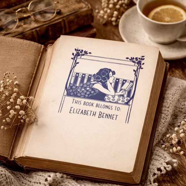 Elegant Vintage Bookplate Self-inking Stamp (Creator Uploaded)