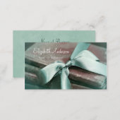 Elegant Vintage Books With Mint Green Ribbon Business Card (Front/Back)