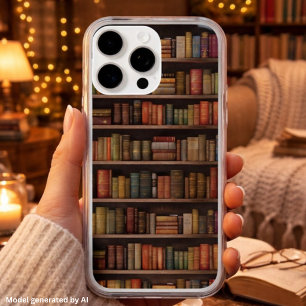 Elegant Vintage Bookshelf – Dark Academia Gift iPhone 15 Pro Max Case