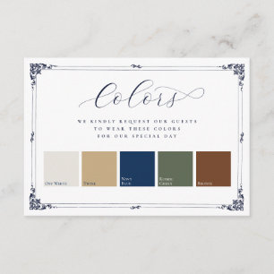 Elegant Vintage Border 5 Colors Wedding Attire Enclosure Card