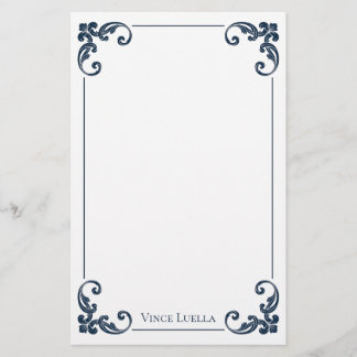 Elegant Vintage Border Classic Stationery