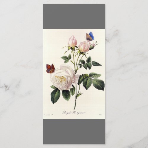 Elegant vintage botanical art grey bookmark program