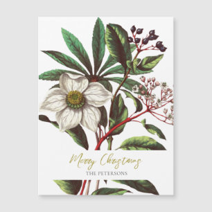 Elegant Vintage Botanical Christmas Rose Flower