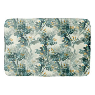 Elegant Vintage Botanical Floral Illustration Bath Mat