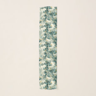 Elegant Vintage Botanical Floral Illustration Scarf