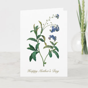 Elegant Vintage Botanical Forget Me Not Flower Card