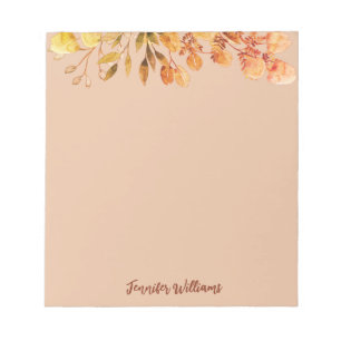 Elegant vintage botanical frame leaves named notepad
