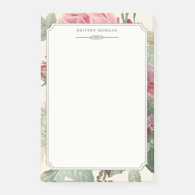 Elegant Vintage Botanical Garden Flowers Post-it Notes (Front)