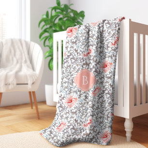 Elegant Vintage Botanical in Neutral Colors Sherpa Blanket