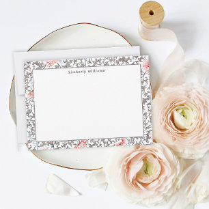 Elegant Vintage Botanical in Neutral Colors Thank You Card