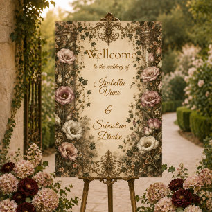 Elegant Vintage Botanical Wedding Foam Board