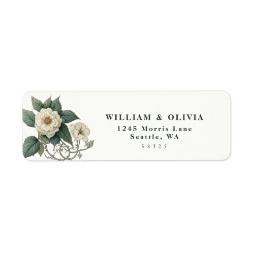 Elegant Vintage Botanical Wedding Return Address Label
