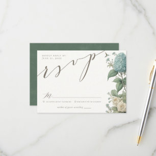 Elegant Vintage Botanical  Wedding RSVP Card