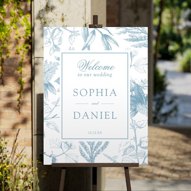 Elegant Vintage Botanical Wedding Welcome Sign (Creator Uploaded)