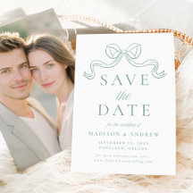 Elegant Vintage Bow Wedding Save the Date