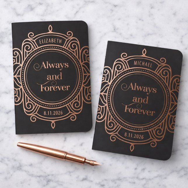 Elegant Vintage Bride Groom Wedding Vows Book (Romantic Love Letter Vows for wedding, anniversaries, valentines or just because. Always and Forever)